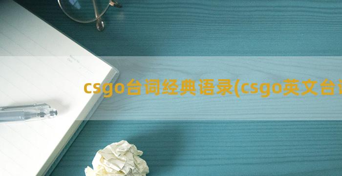 csgo台词经典语录(csgo英文台词)