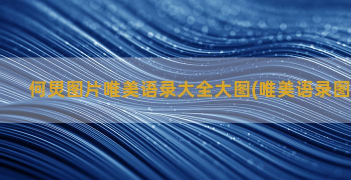 何炅图片唯美语录大全大图(唯美语录图片配文字)