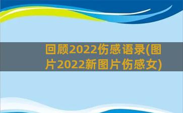 回顾2022伤感语录(图片2022新图片伤感女)