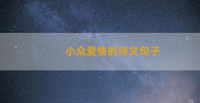 小众爱情的诗文句子