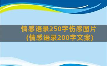 情感语录250字伤感图片(情感语录200字文案)