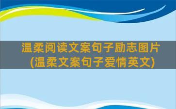 温柔阅读文案句子励志图片(温柔文案句子爱情英文)