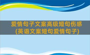 爱情句子文案高级短句伤感(英语文案短句爱情句子)