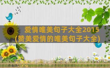 爱情唯美句子大全2015(赞美爱情的唯美句子大全)