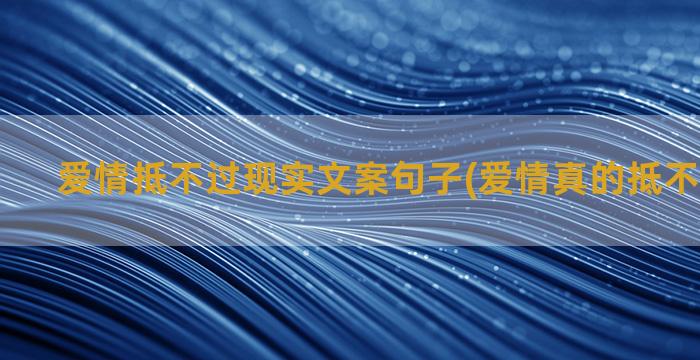 爱情抵不过现实文案句子(爱情真的抵不过现实吗)