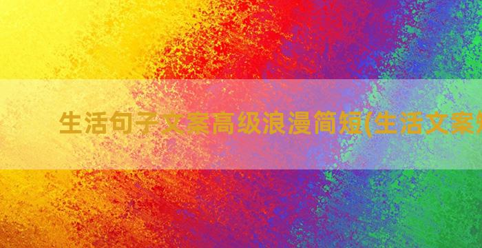 生活句子文案高级浪漫简短(生活文案短句子)