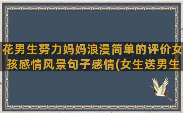 花男生努力妈妈浪漫简单的评价女孩感情风景句子感情(女生送男生妈妈花)